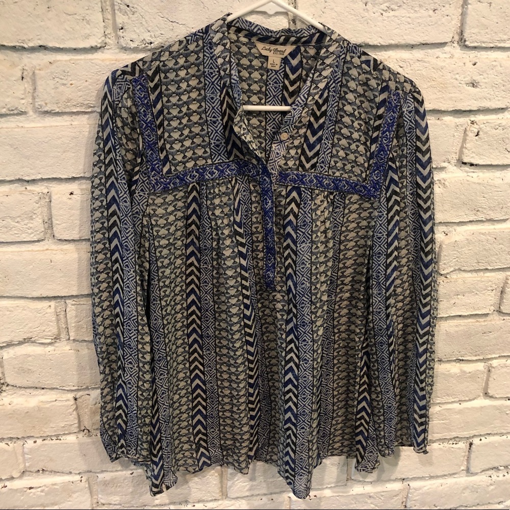 NWOT Lucky Brand Boho Top - Large
